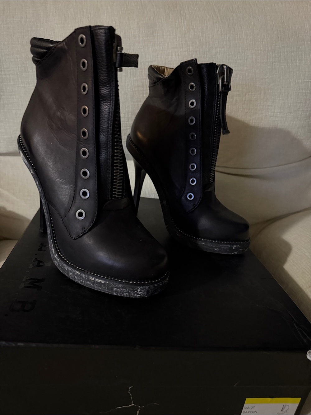 L.A.M.B. Dayton zip booties